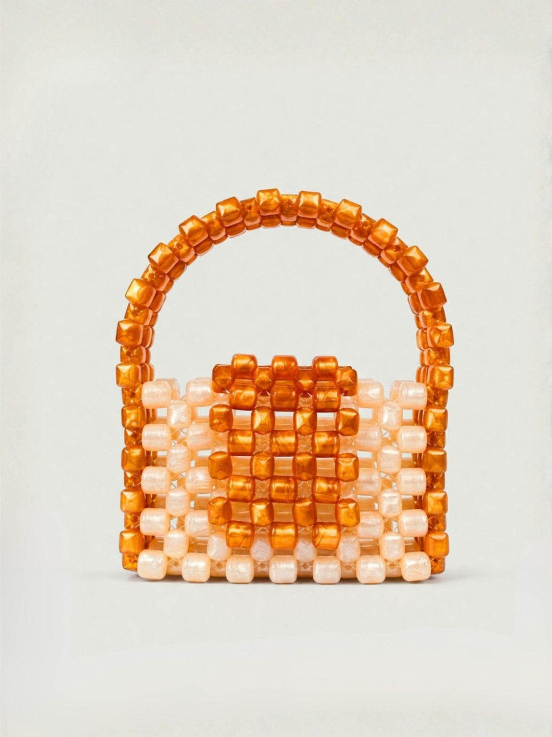 Borsa a mano Brick in resina arancione e rosa BRICK ARANCIONE PERLA BIMOR 