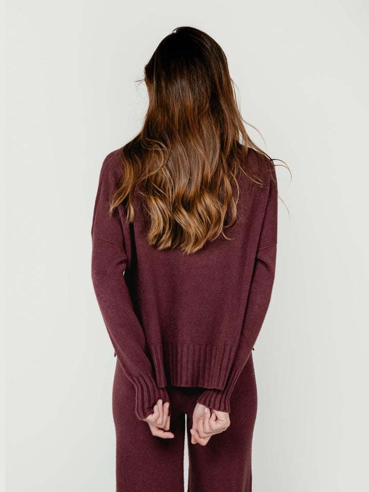 MAGLIA CON SCOLLO A V BORDEAUX 0570592 2200 BIMOR 