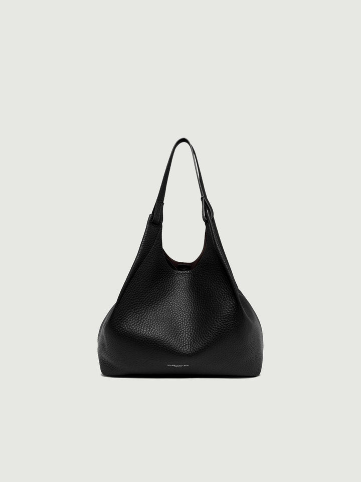 Borsa a spalla Dua in pelle double grana nera 9720 RNGDBL 12565 GIANNI CHIARINI 