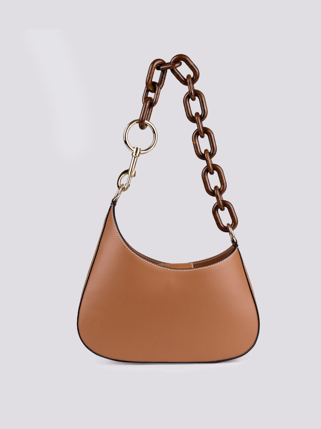Borsa  Mini Curvy Con Tracolla In Osso  In Pelle cuoio MINI CURVY CUOIO BIMOR 