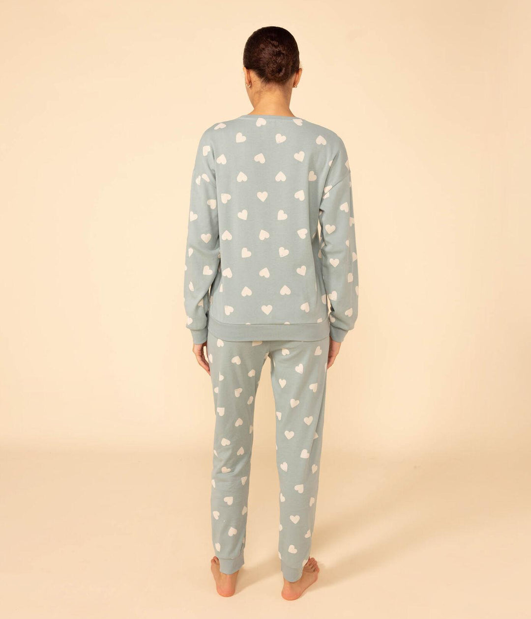 PIGIAMA A CUORI DONNA IN COTONE A0812 01 PETIT BATEAU 