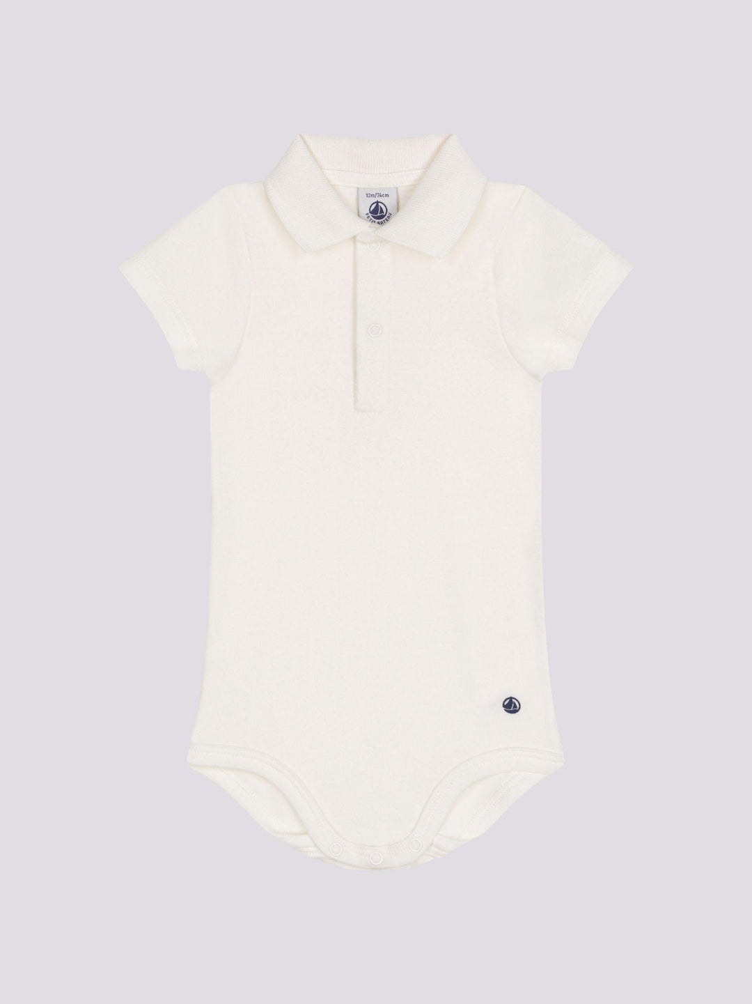 BODY CON COLLETTO POLO BIANCO IN COTONE BEBÈ A09ZH 01 PETIT BATEAU 