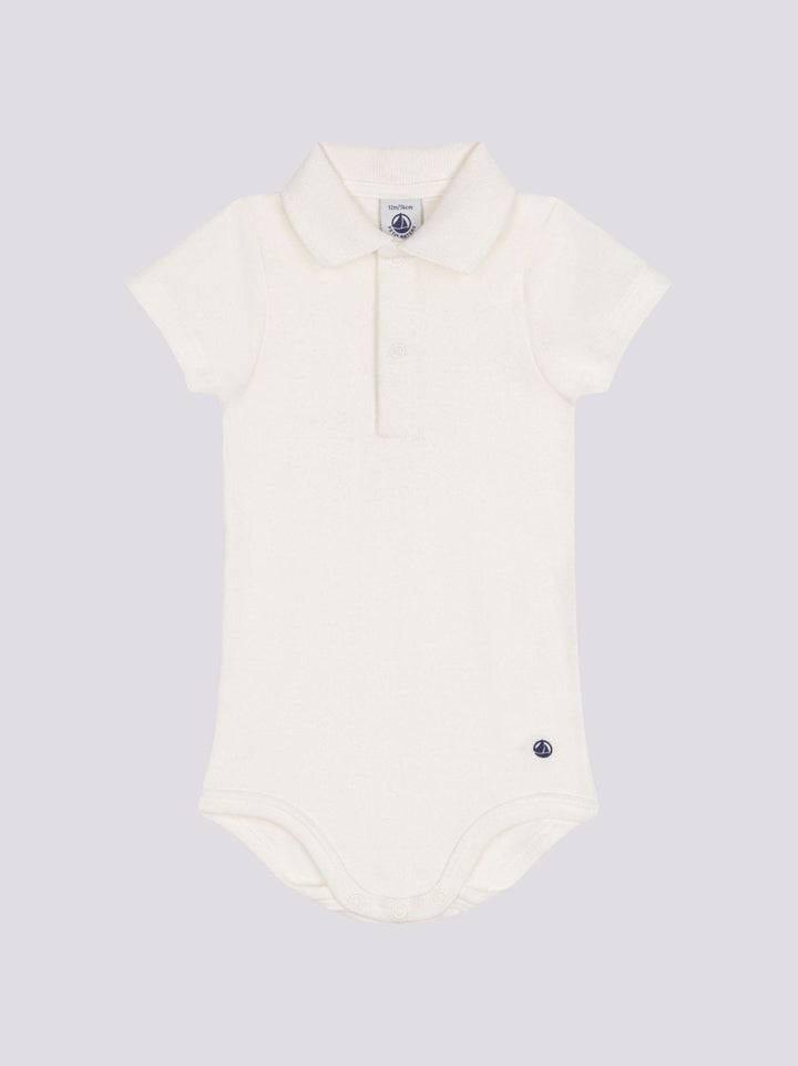 BODY CON COLLETTO POLO BIANCO IN COTONE BEBÈ A09ZH 01 PETIT BATEAU 