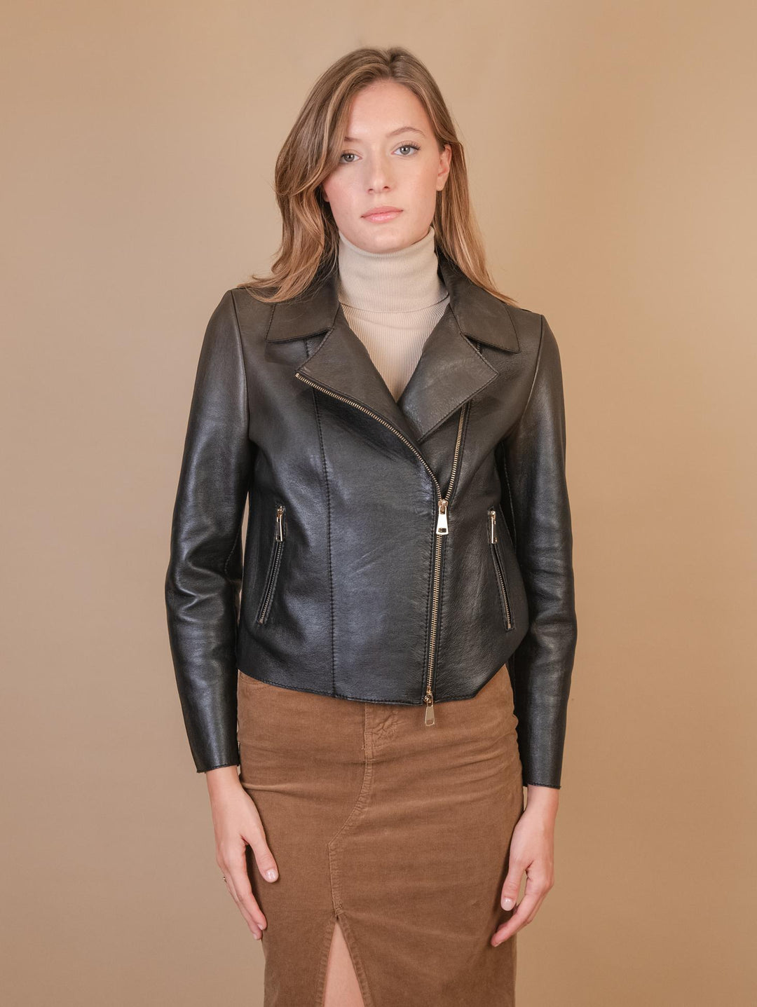 CHIODO IN PELLE  SFODERATO MARRONE IRIS 901 JACK LEATHER 