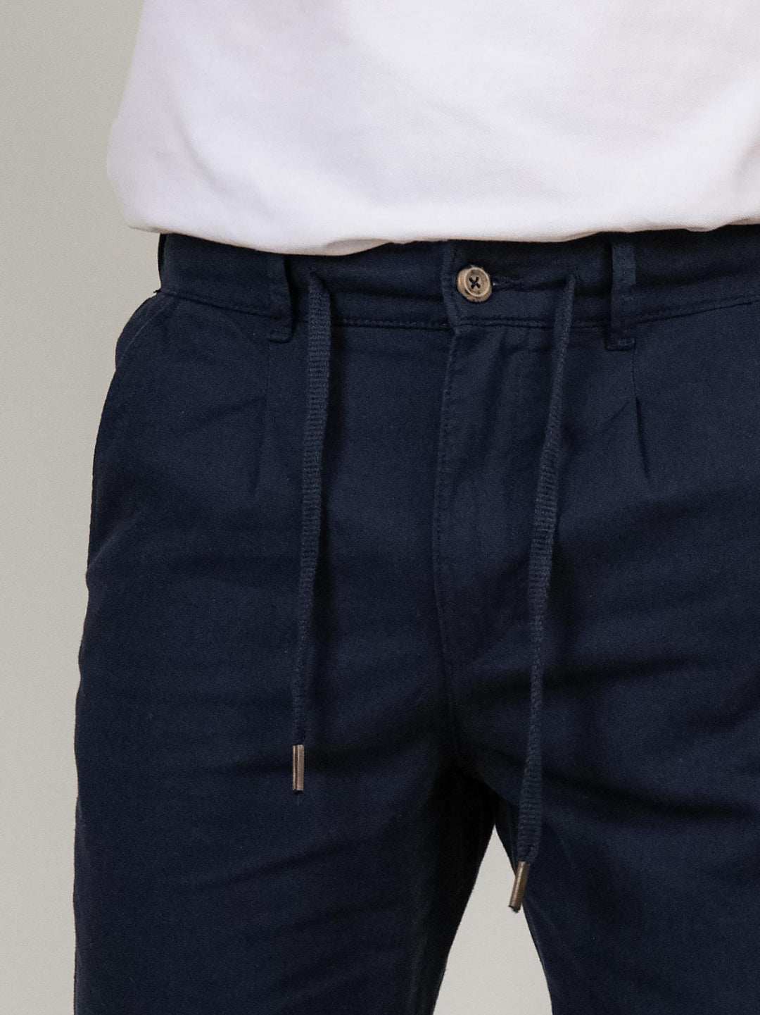 PANTALONE MISTO LINO BLU NAVY