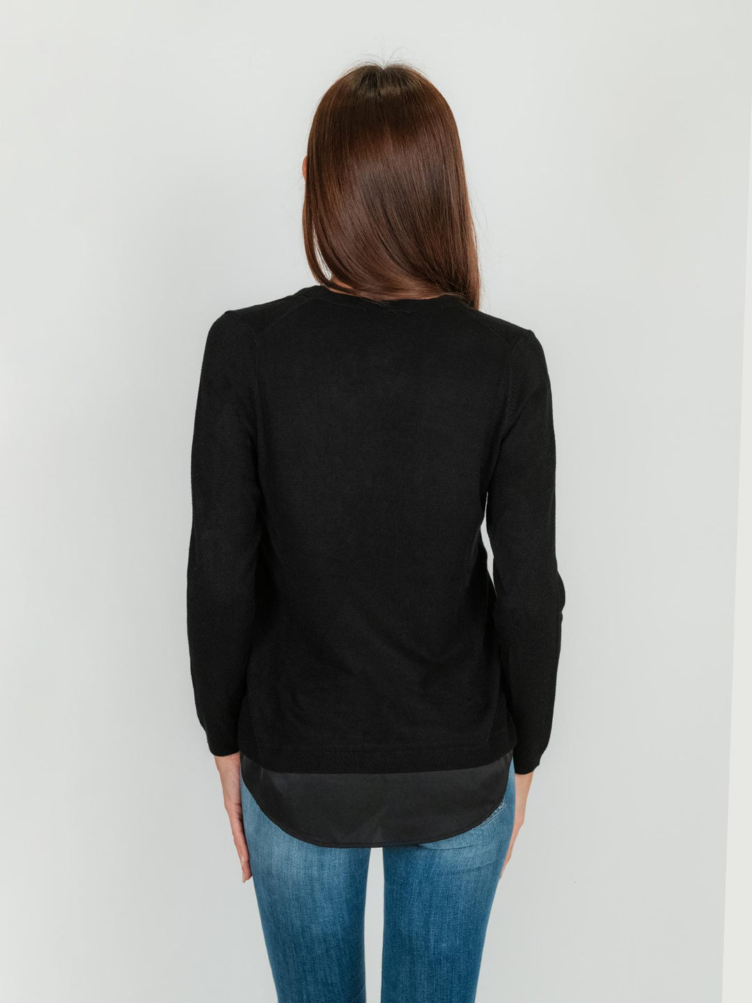 MAGLIA CAMICIA TONO SU TONO NERA 245W1001 029 ANDREA MORANDO 