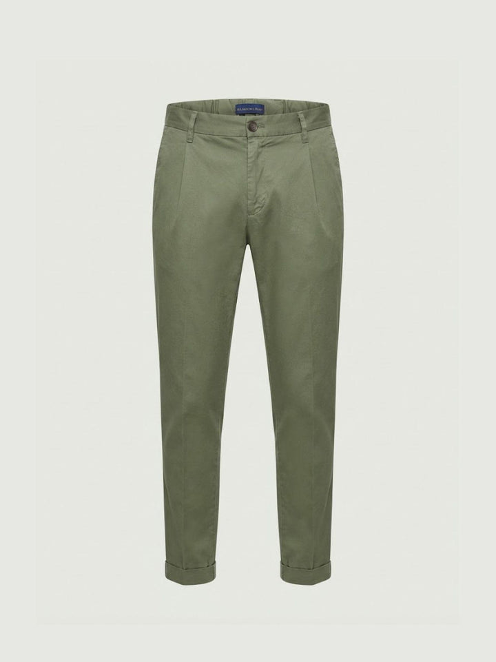 Pantalone con pinces in cotone salvia 7676GB SALVIA ANDREA MORANDO 