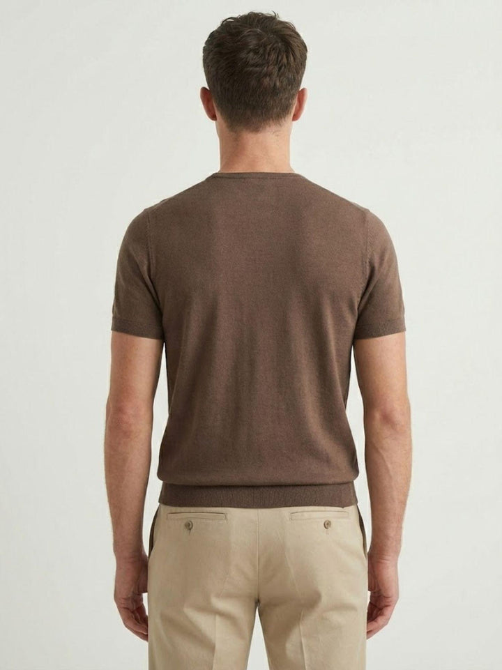 T-shirt in maglina di cotone moro VITTI MORO ANDREA MORANDO 