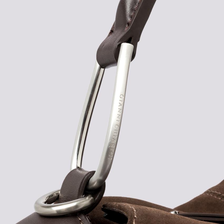 Borsa Alicudi in suede cioccolato BS 10261 CM-PL 166 GIANNI CHIARINI 