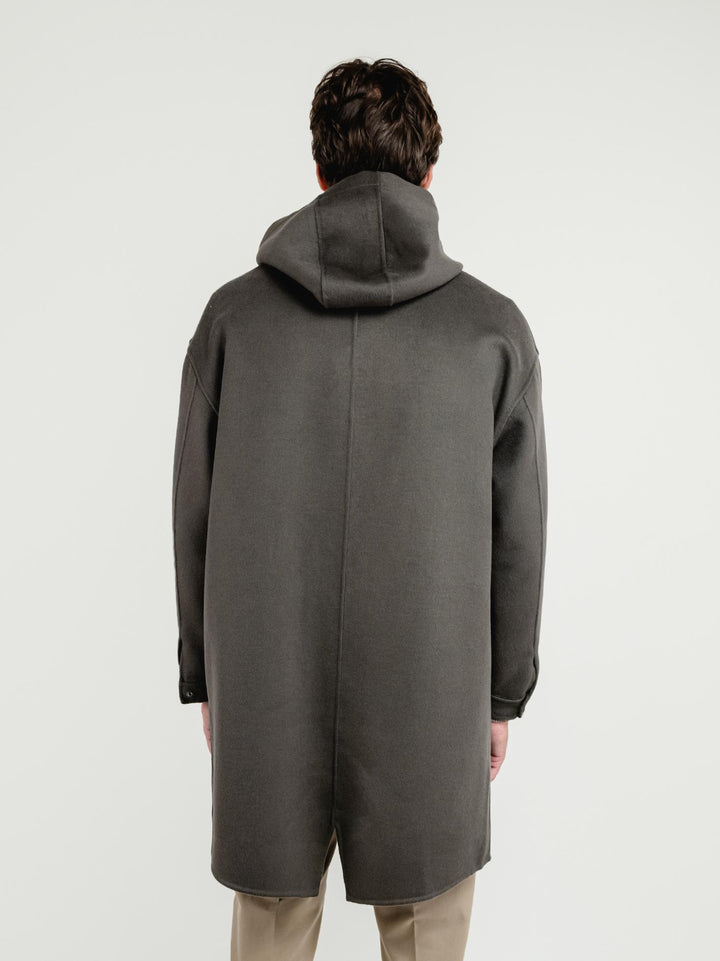 CAPPOTTO PARKA DENZEL IN LANA VERDE DENZEL GREEN ANDREA MORANDO 