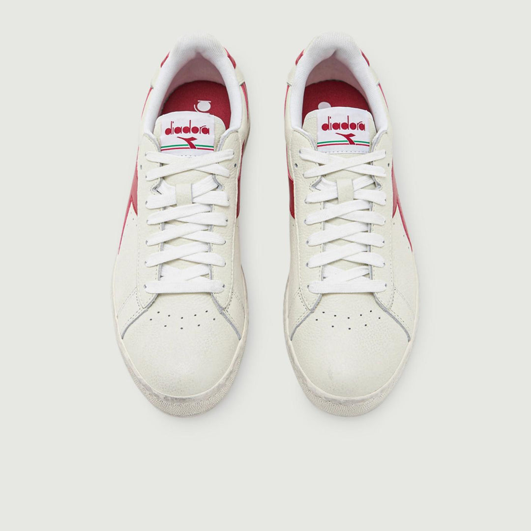 SNEAKERS GAME L LOW WAXED BIANCO ROSSO