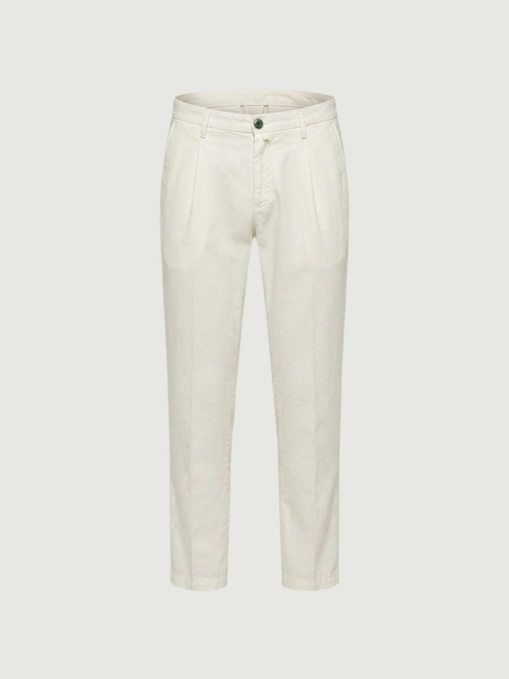 Pantalone chino in lino e cotone bianco P-TONY 1150 ANDREA MORANDO 