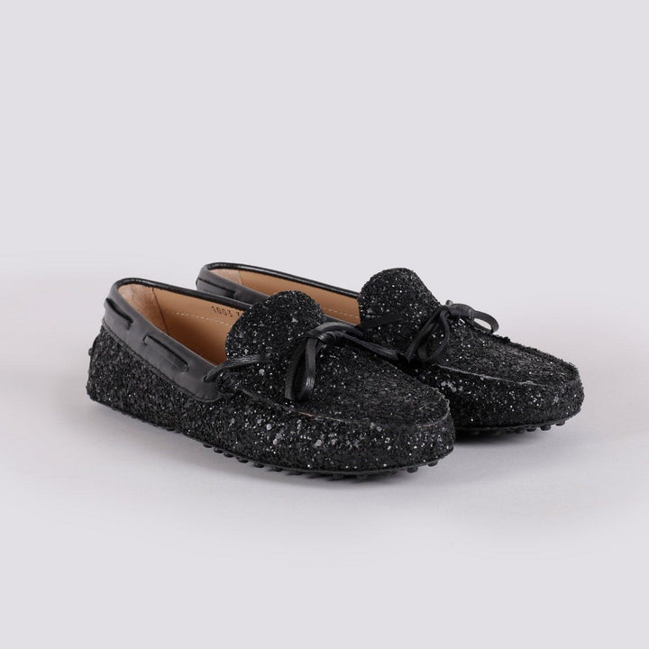 MOCASSINO CON GOMMINI IN GLITTER 1003/GLITTER NERO ANDREA MORANDO 
