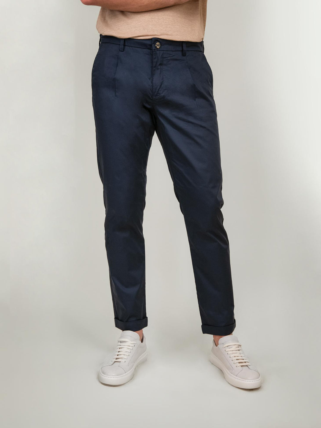 PANTALONE IN COTONE BLU NAVY BU24S16PAPA1202 200 ANDREA MORANDO 