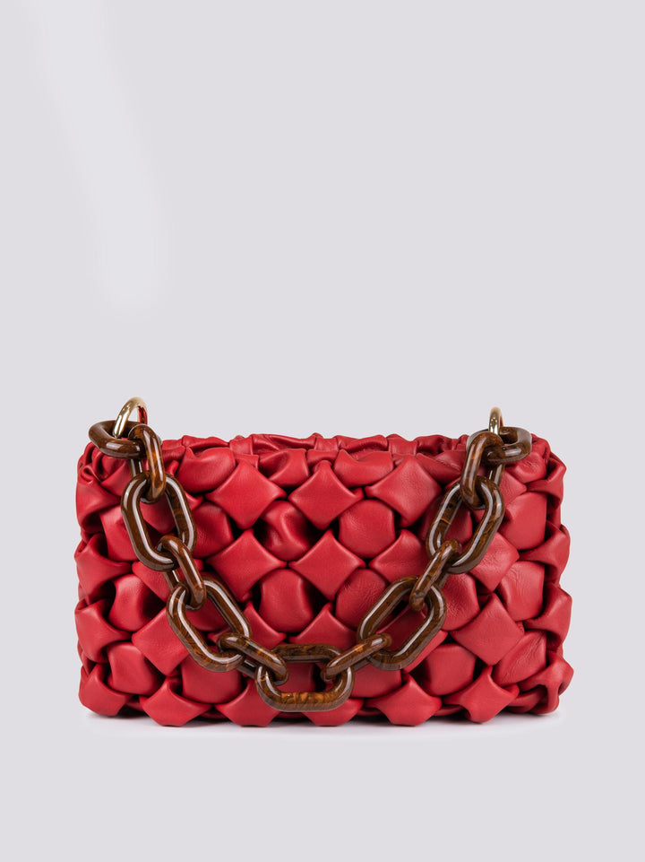 Borsa Curly In Pelle Intrecciata Bordeaux CURLY BORDEAUX BIMOR 