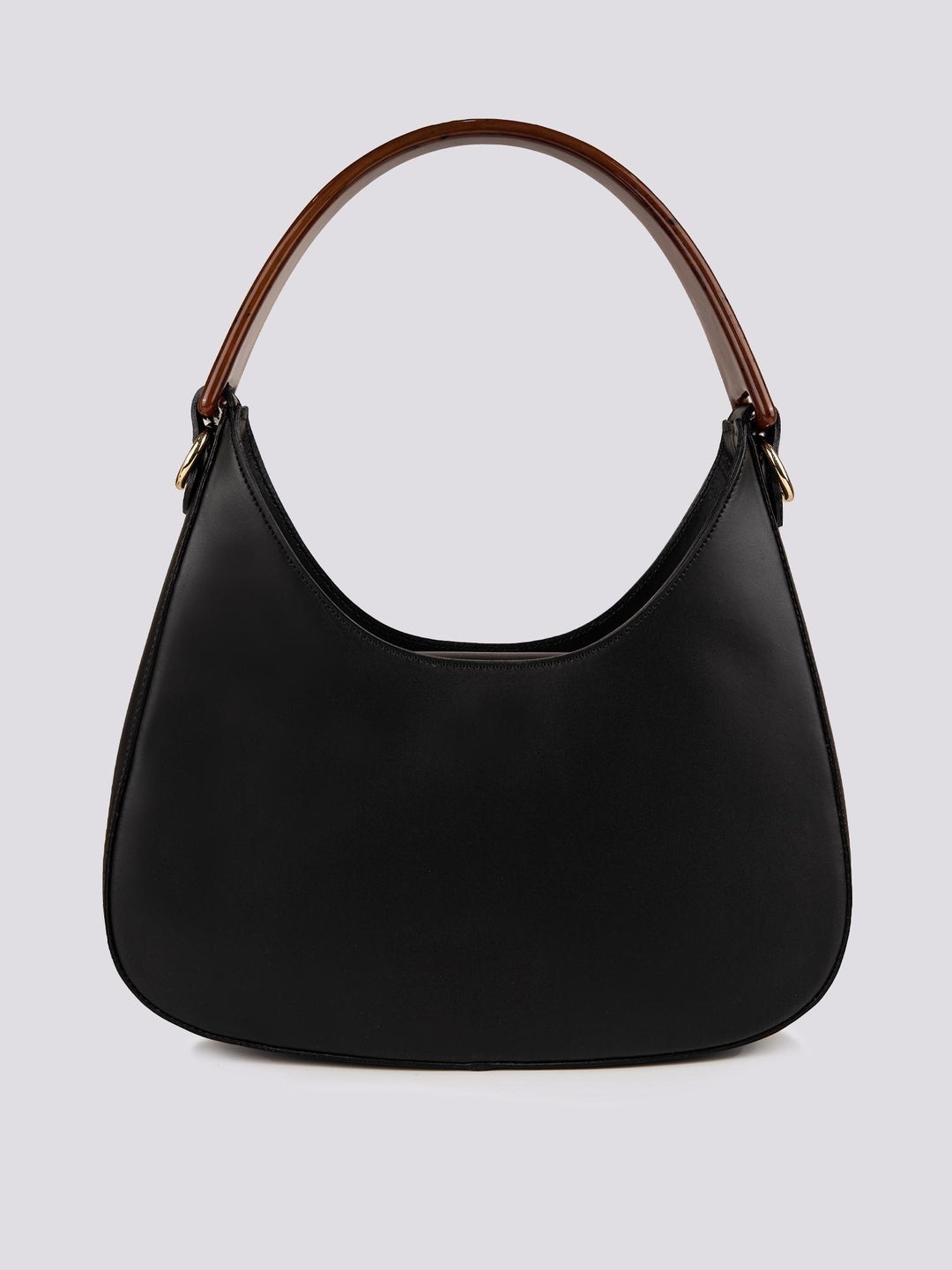 BORSA IN PELLE NERA CON MANICO IN OSSO "HALO" HALO NERO BIMOR 