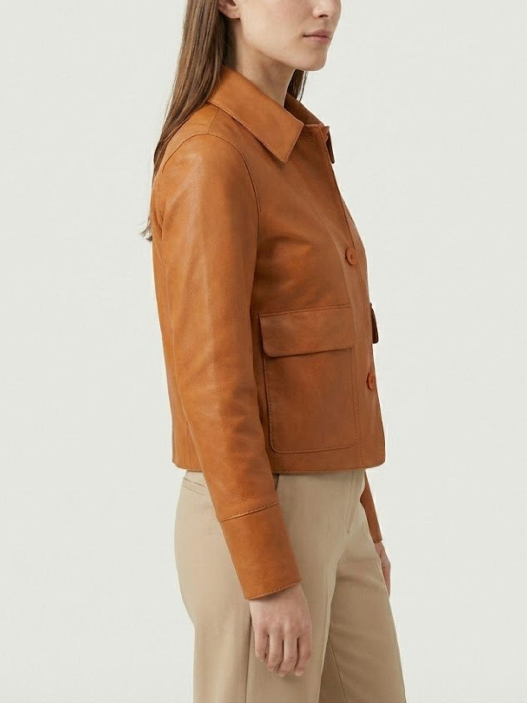 Giacca Malaga in nappa bonded terracotta MALAGA 53 JACK LEATHER 