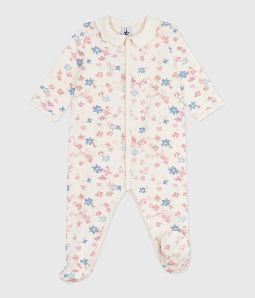 Pigiama in tessuto felpato spazzolato con stampa a fiori A0DWT 01 PETIT BATEAU 