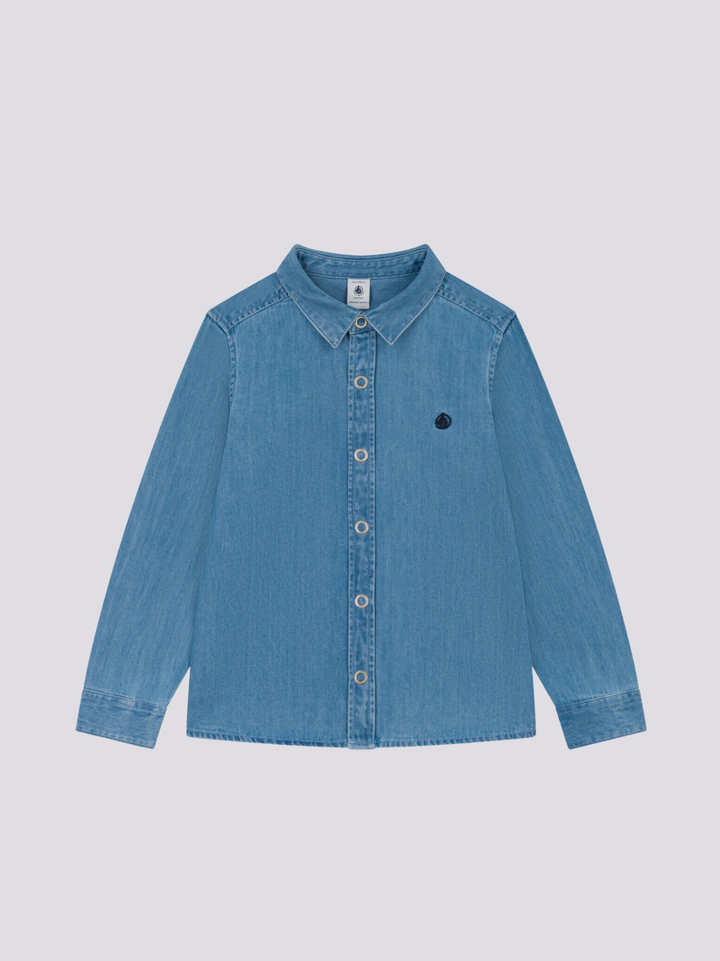 CAMICIA BAMBINO IN DENIM LEGGERO A080O 01 PETIT BATEAU 