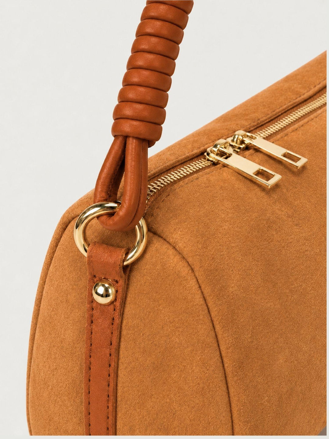 Borsa a spalla Mini Cube in pelle scamosciata cuoio MINI CUBE CUOIO BIMOR 