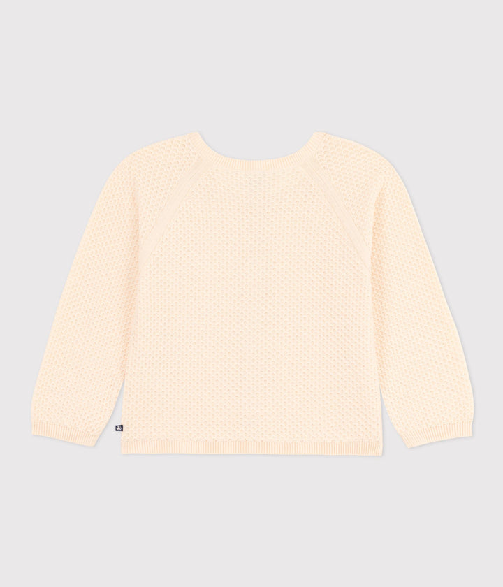 CARDIGAN BEIGE IN COTONE BAMBINA A09KX 01 PETIT BATEAU 