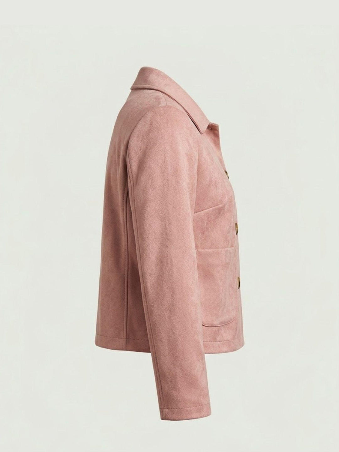 Giacca corta effetto suede rosa cipria BATE321 30 ANDREA MORANDO 