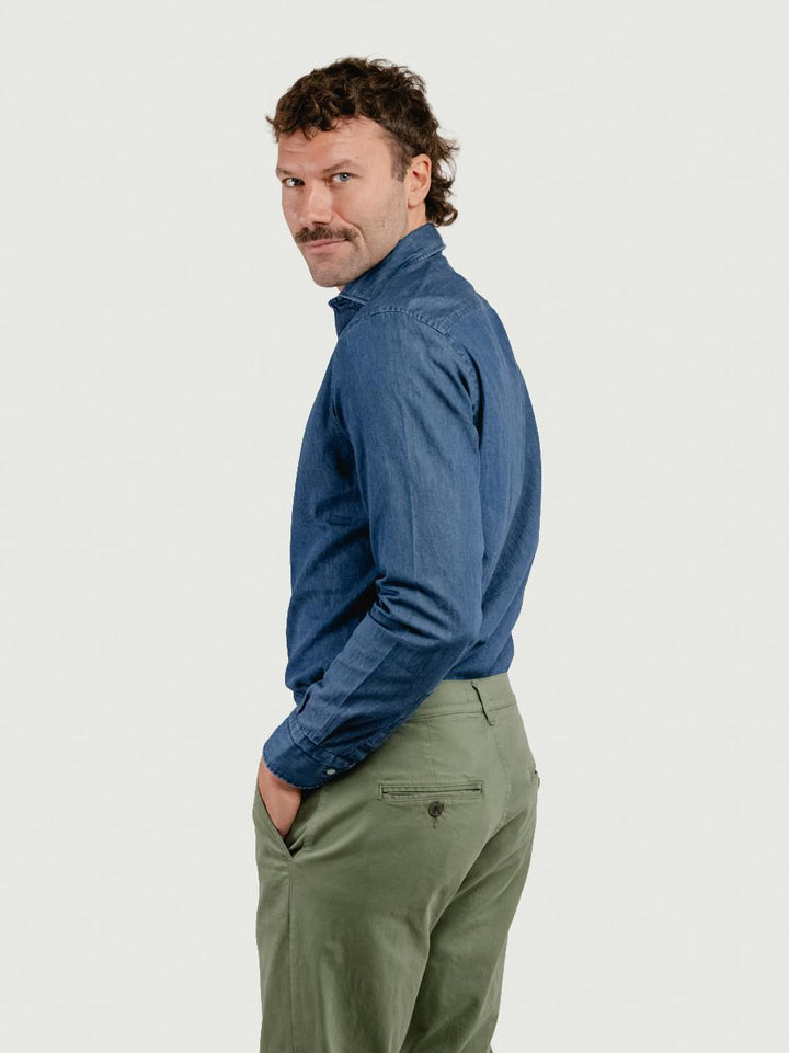 CAMICIA REGULAR IN DENIM SCURO DENIM/REG SCURO ANDREA MORANDO 