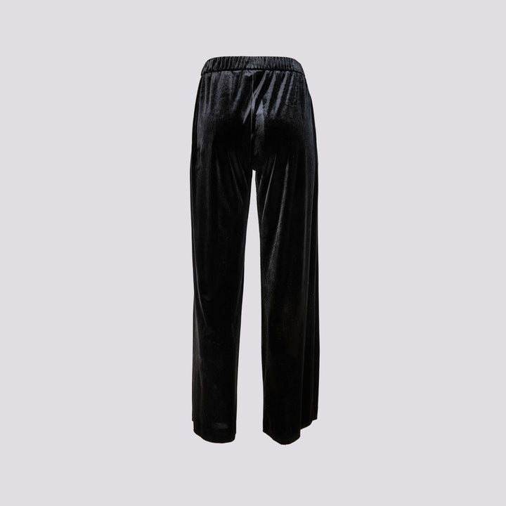 PANTALONE A PALAZZO IN VELLUTO NERO 2228/2894 12 ANDREA MORANDO 