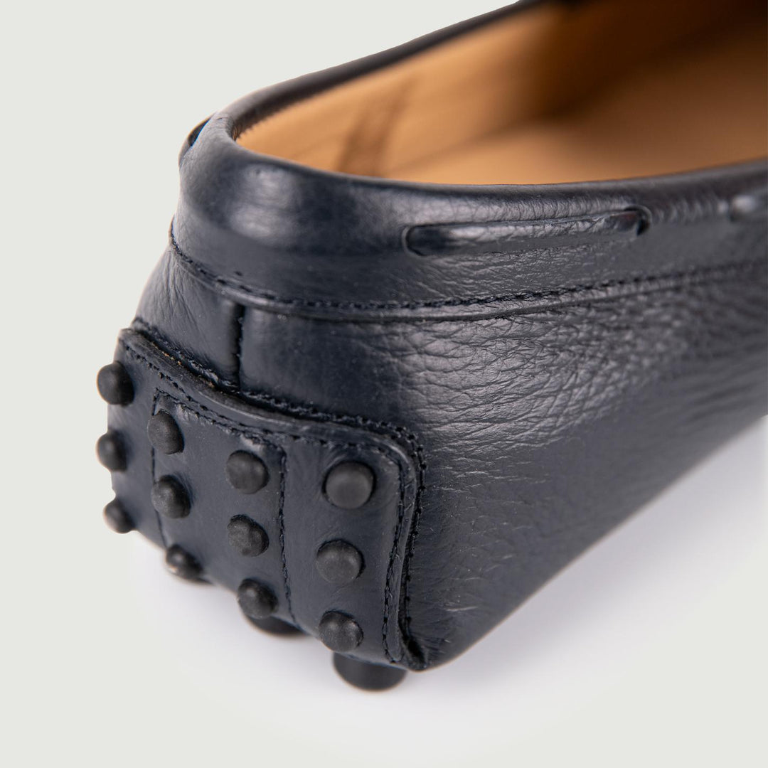 MOCASSINO CON GOMMINI IN PELLE NAVY