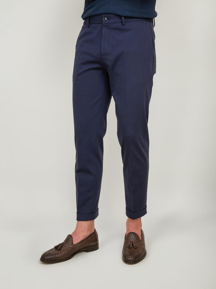 PANTALONE IN MISTO COTONE BLU NAVY S24CT00P036M 174 ANDREA MORANDO 