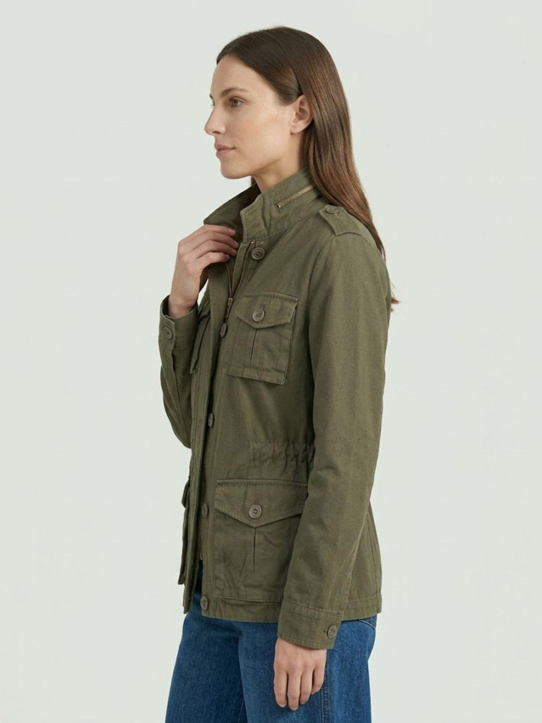 Field Jacket in cotone verde militare JK025337D VERDE ANDREA MORANDO 