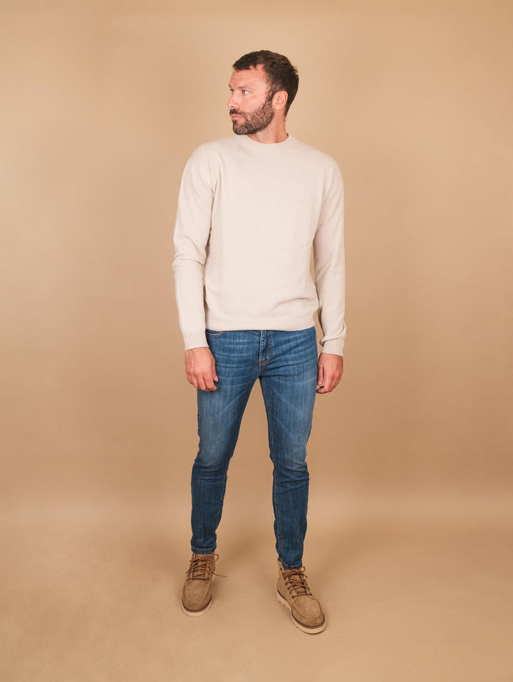 MAGLIA GIROCOLLO IN CASHMERE ECO-FRIENDLY beige"TRADER" TRADER BEIGE ABSOLUT CASHMERE 