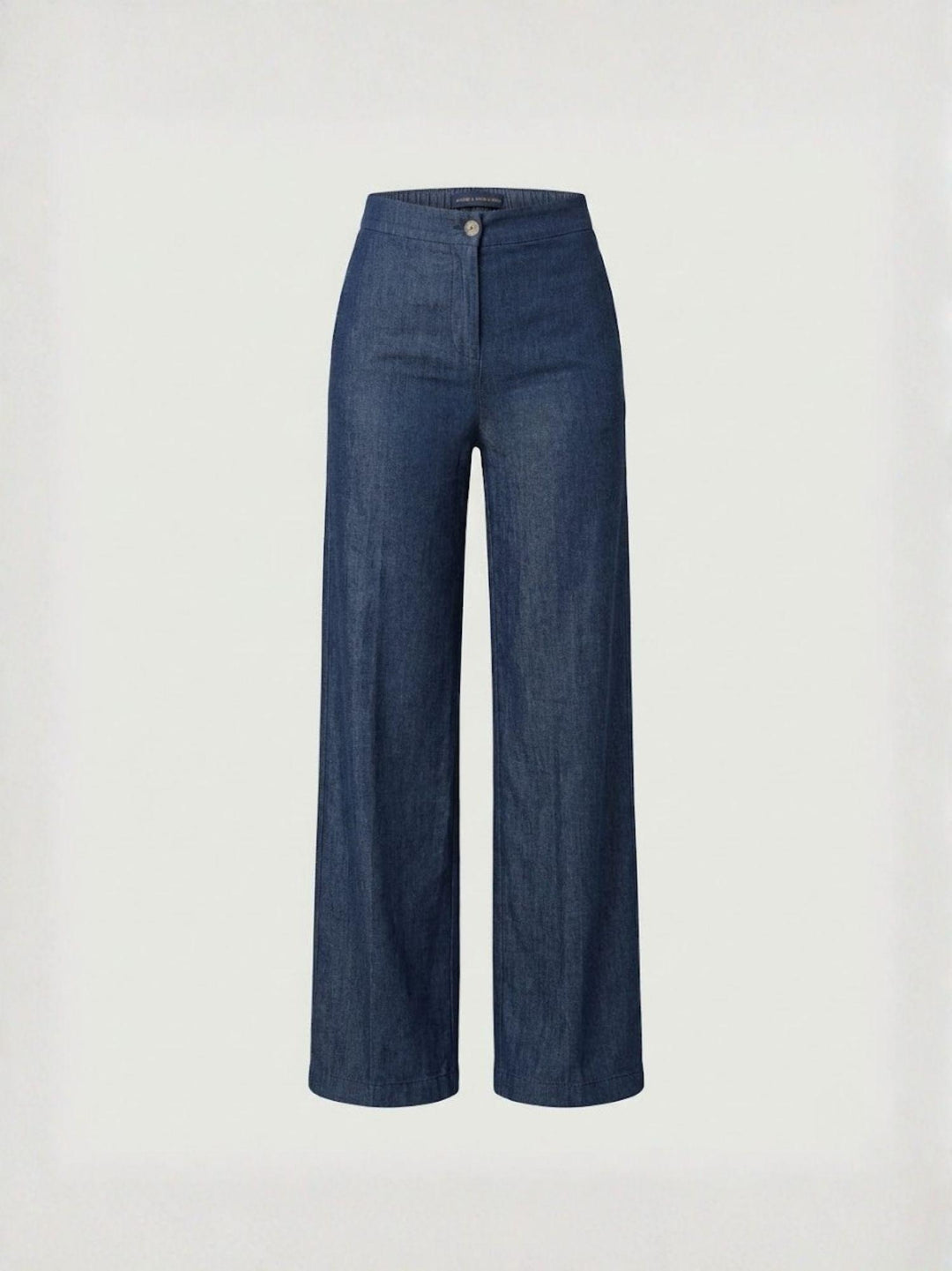 Pantalone a palazzo chambray in cotone lavaggio medio 80762CH MEDIO ANDREA MORANDO 