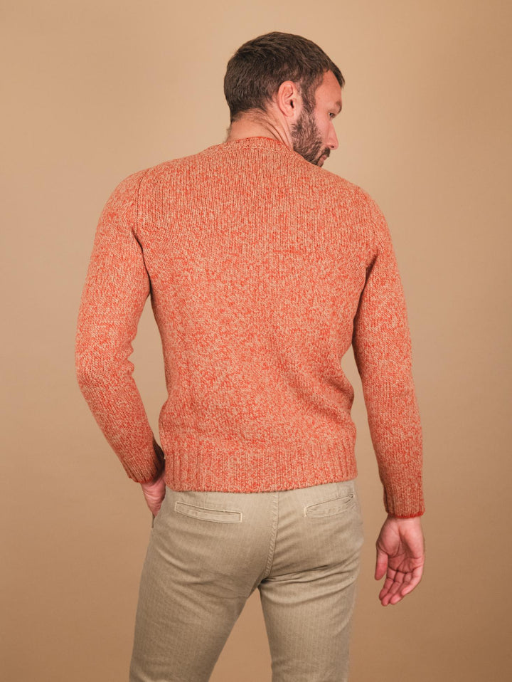 MAGLIONE GIROCOLLO IN LANA VERGINE MELANGE 10158 833 ANDREA MORANDO 