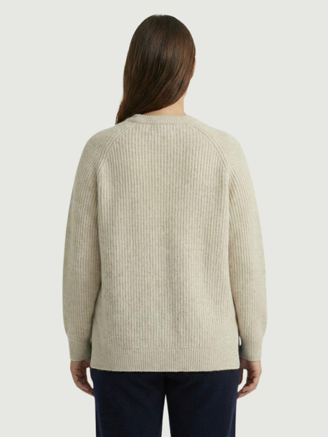 Maglia girocollo in lana e cashmere panna 14264M NATURALE ANDREA MORANDO 
