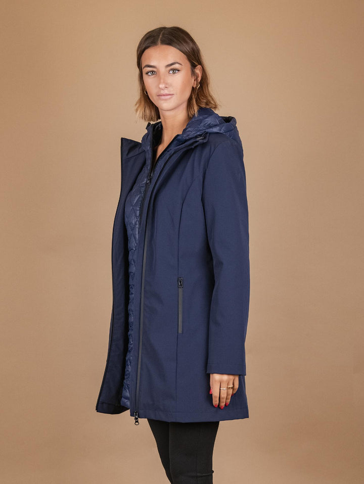 PARKA CON PIUMINO ESTRAIBILE IN TESSUTO TECNICO BLU 8950D BLU ANDREA MORANDO 