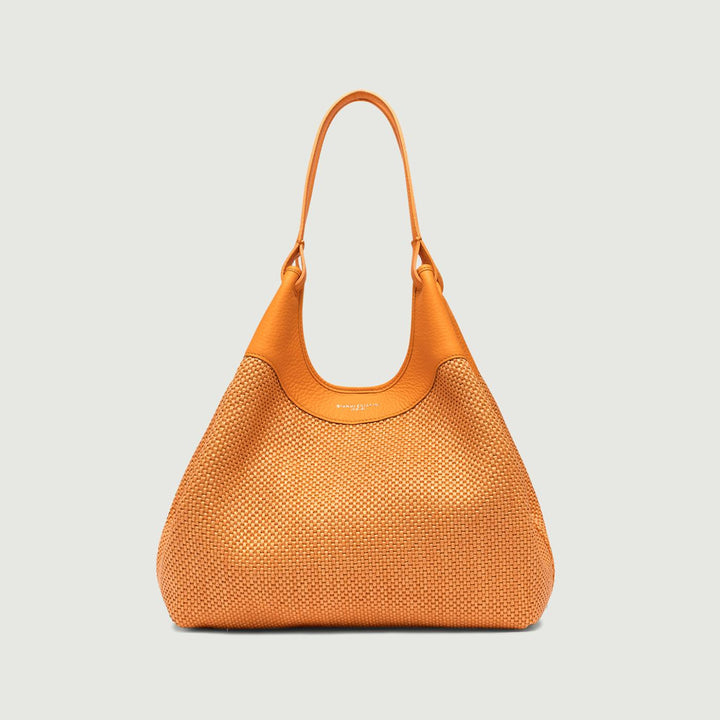 Borsa a spalla DUA in pelle intrecciata flame orange BS 10370/24PE CST-PL 13309 GIANNI CHIARINI 