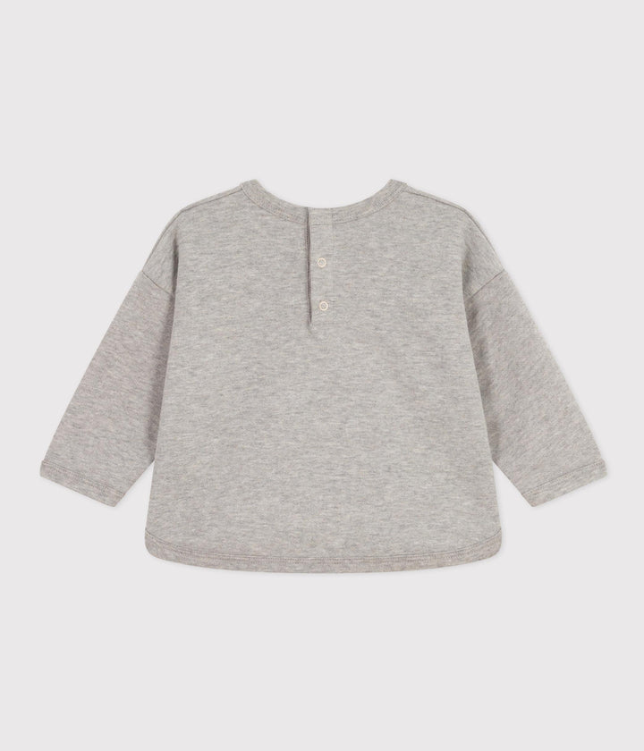 FELPA IN PILE GRIGIA BEBÈ A09XD 02 PETIT BATEAU 