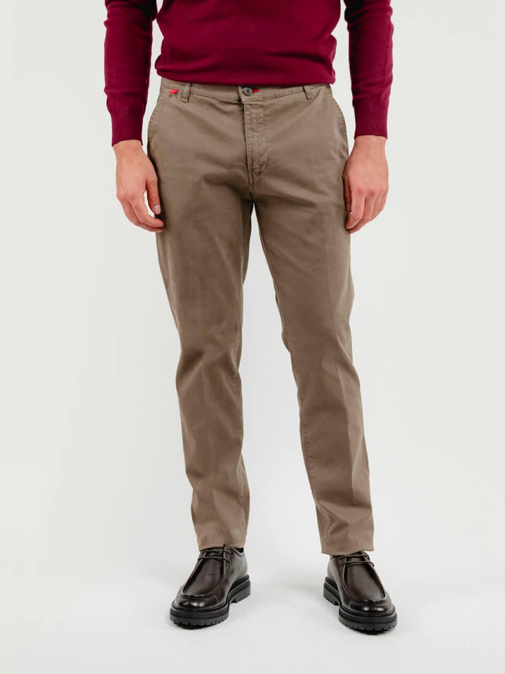 PANTALONE IN COTONE FANGO 7657TO TORTORA ANDREA MORANDO 