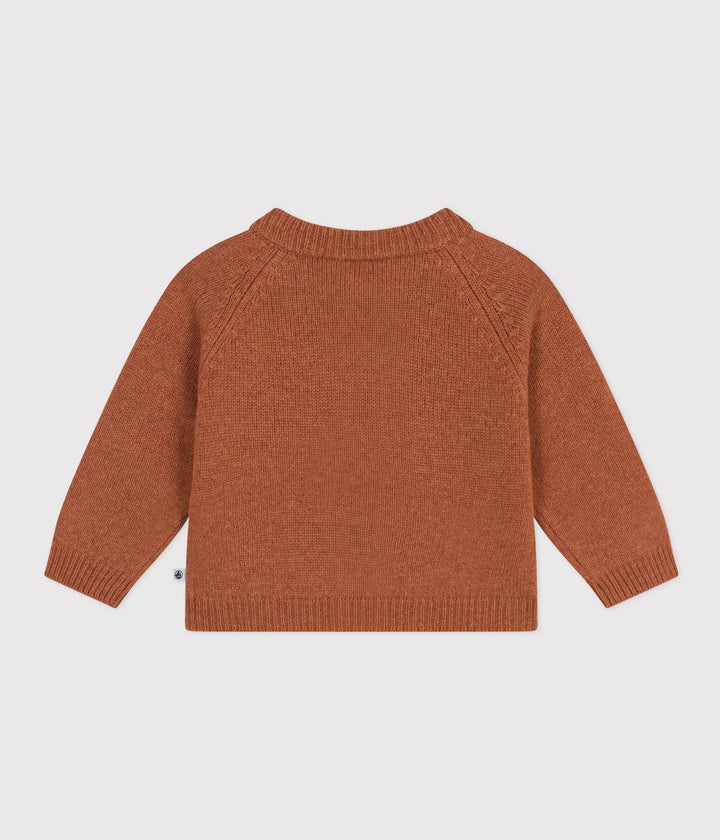 CARDIGAN IN TRICOT DI LANA E COTONE BEBÈ A08AC 02 PETIT BATEAU 