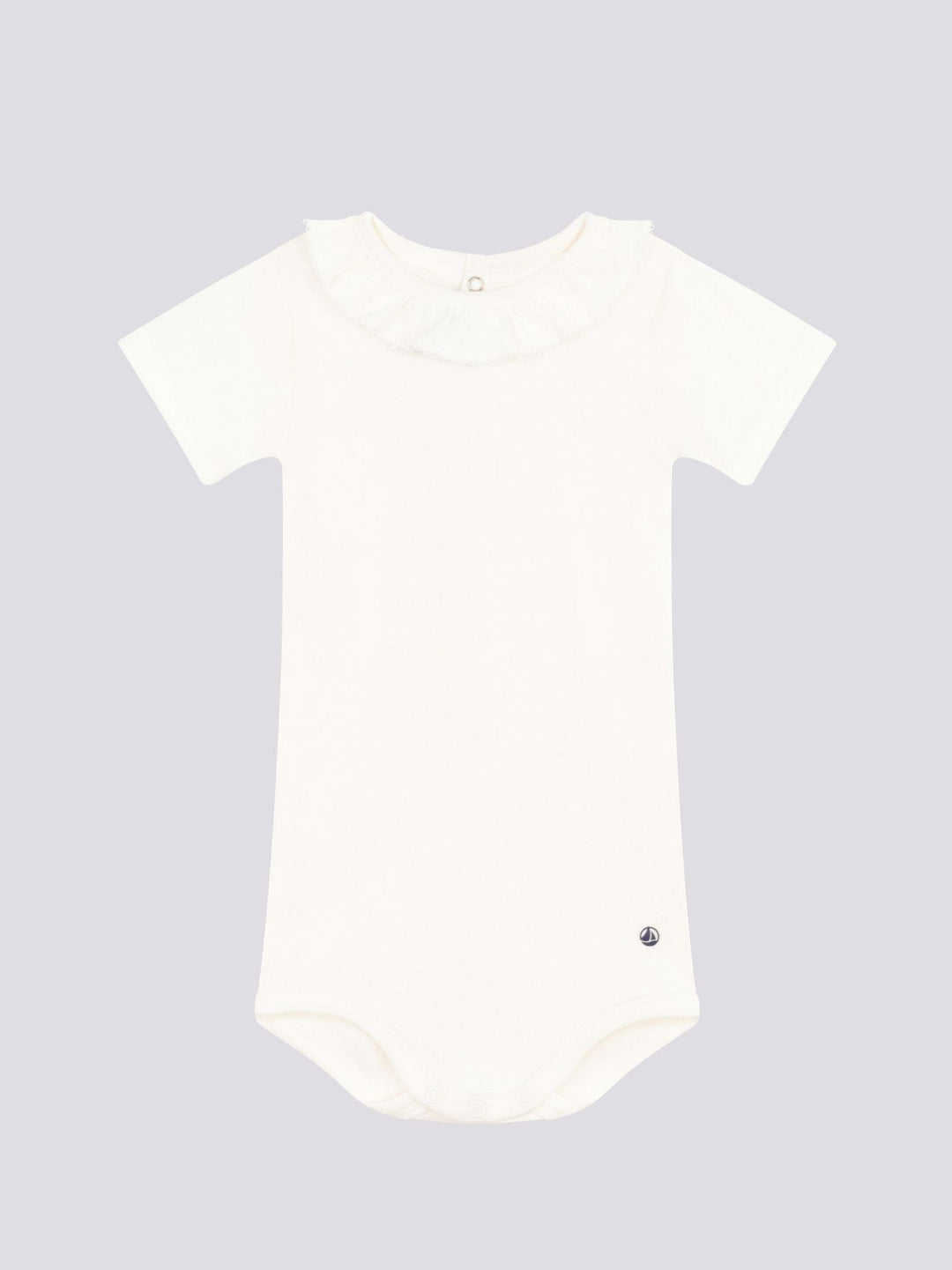 BODY BIANCO IN COTONE A MANICA CORTA CON COLLETTO A0A0R 01 PETIT BATEAU 