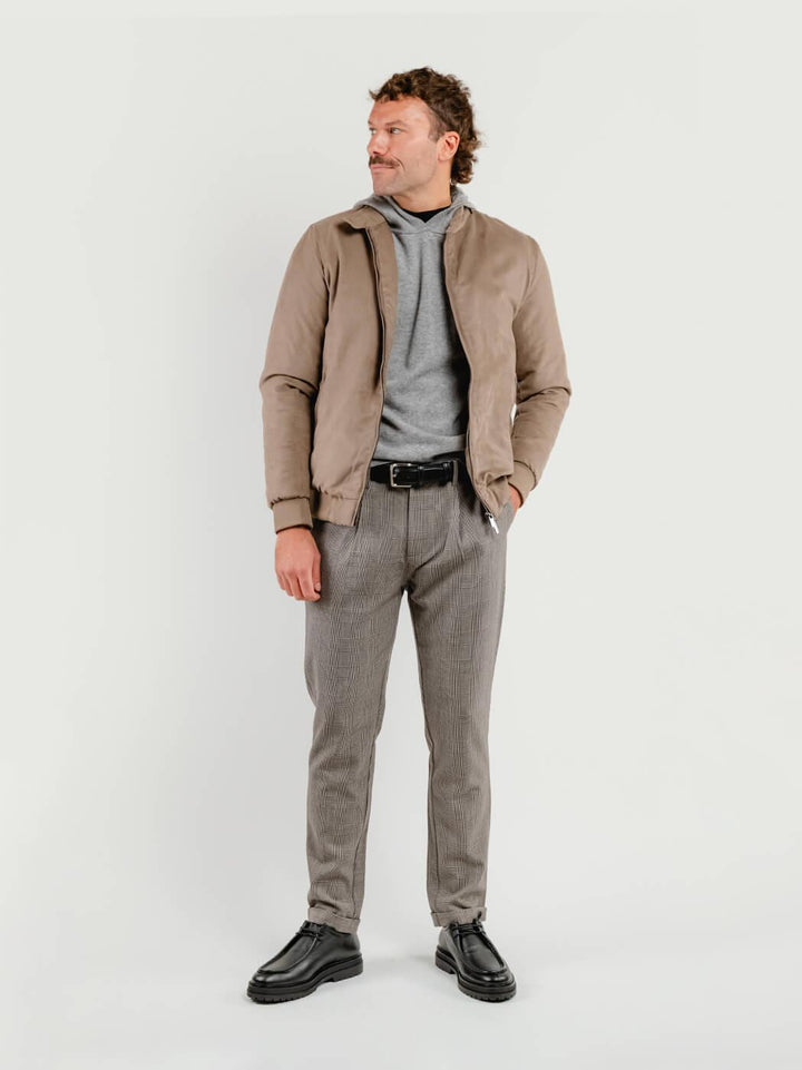 BOMBER IMBOTTITO IN ALCANTARA SABBIA BU26W06JKCOAT 114 ANDREA MORANDO 