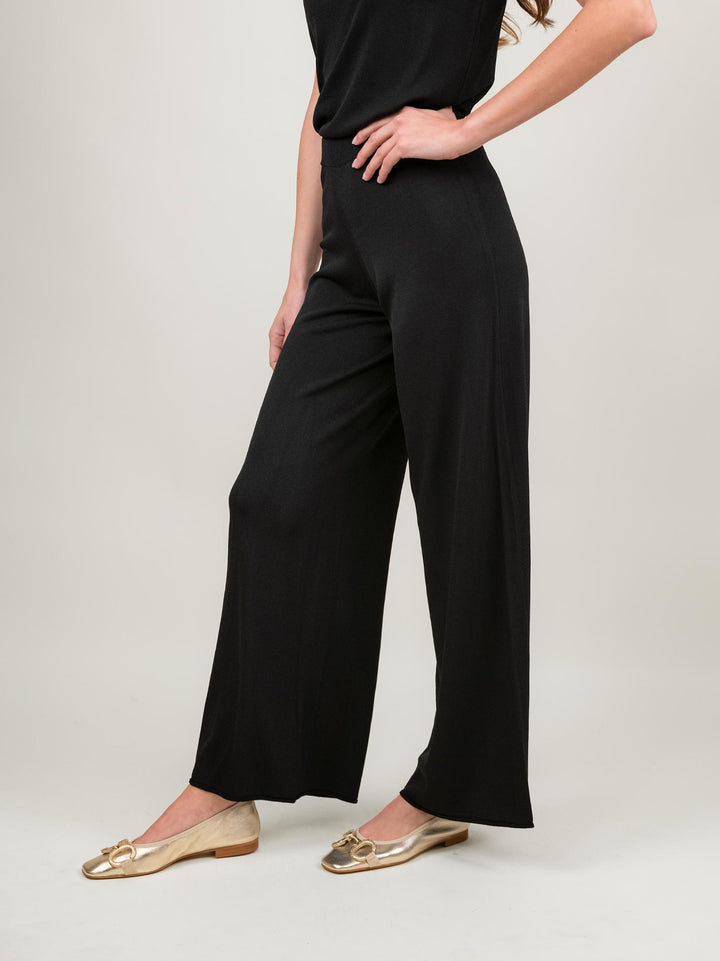 PANTALONE IN MAGLIA NERO 2670 NERO ANDREA MORANDO 