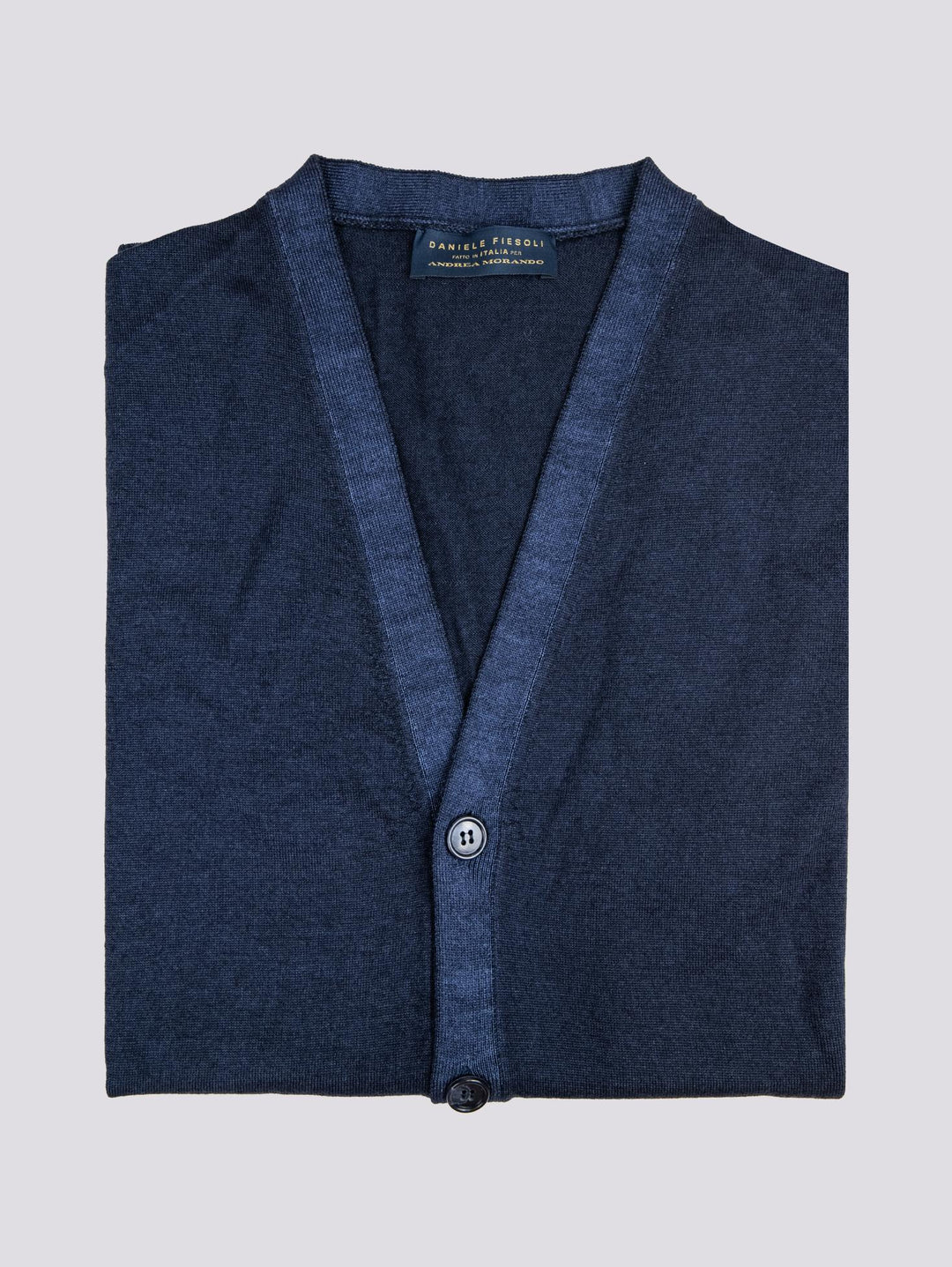 GILET SMANICATO BLU IN LANA MERINO 0003 24 FIESOLI DANIELE 