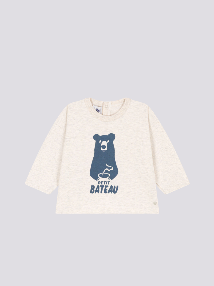 MAGLIA A MANICHE LUNGHE IN JERSEY A08G7 17 PETIT BATEAU 