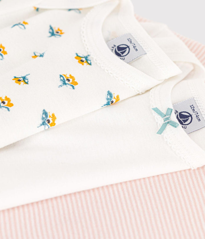 CONFEZIONE DA 3 BODY IN COTONE A FIORI A08N3 00 PETIT BATEAU 
