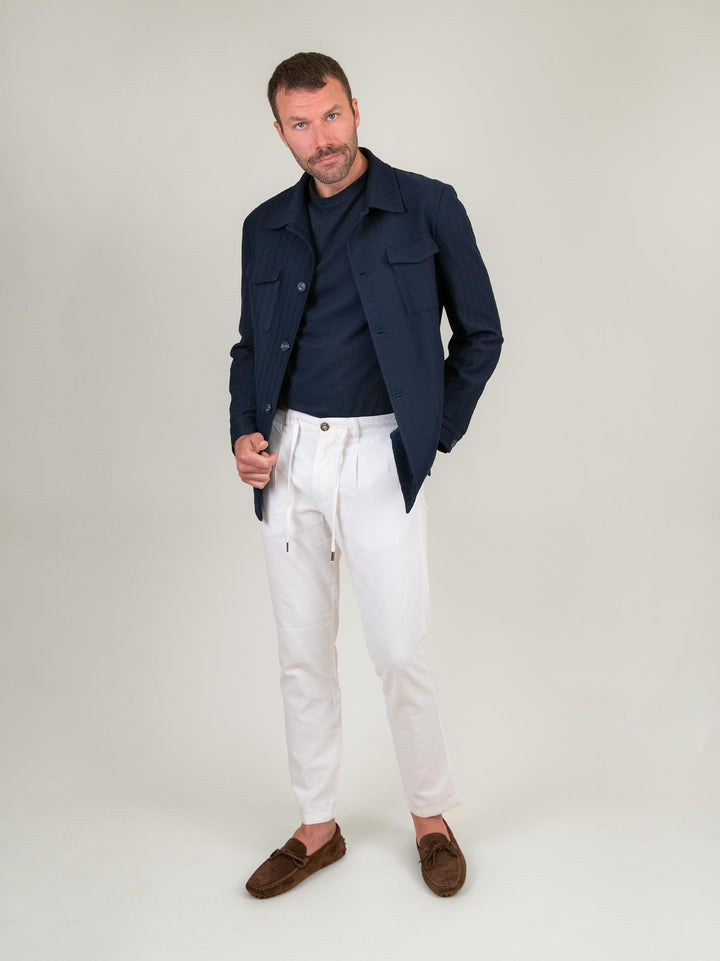 GIACCA A CAMICIA OVERSHIRT SPIGATA BLU PAGLIUCA BLU ANDREA MORANDO 