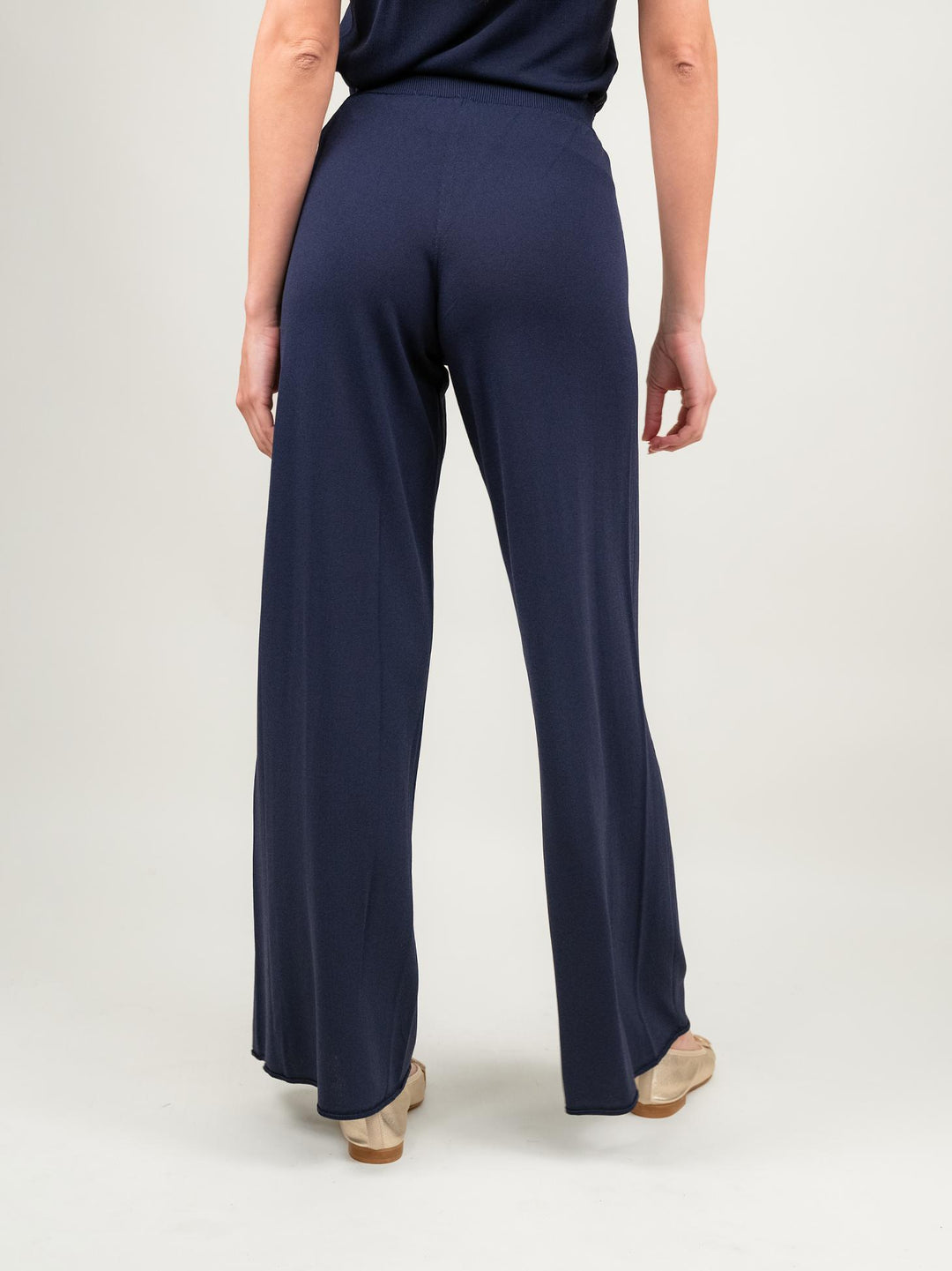 PANTALONE IN MAGLIA BLU 2670 BLU ANDREA MORANDO 