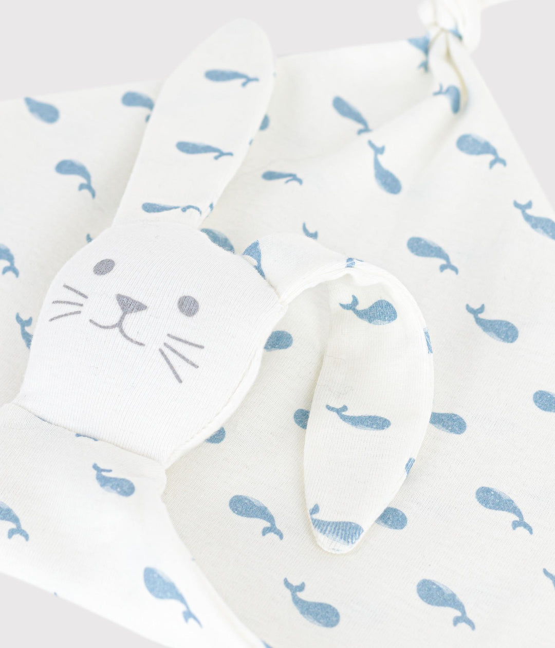 Doudou in cotone con balena stampata neonato A0E1R 01 PETIT BATEAU 