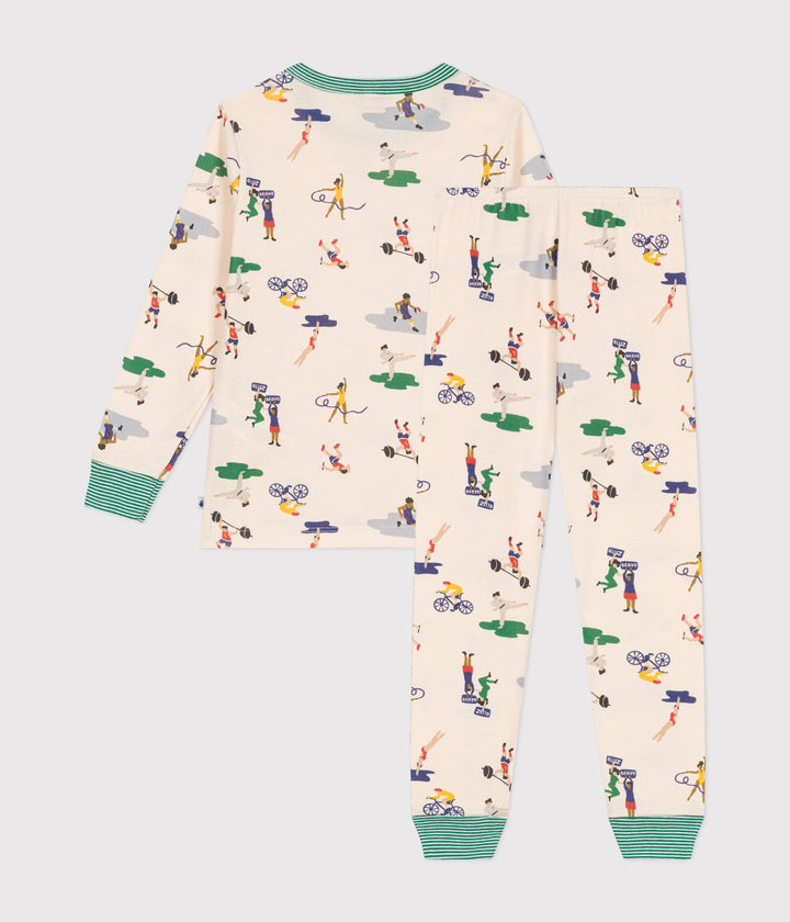 Pigiama in cotone con stampa multi sport bambino A0AU1 01 PETIT BATEAU 
